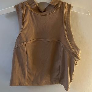 brown tank top